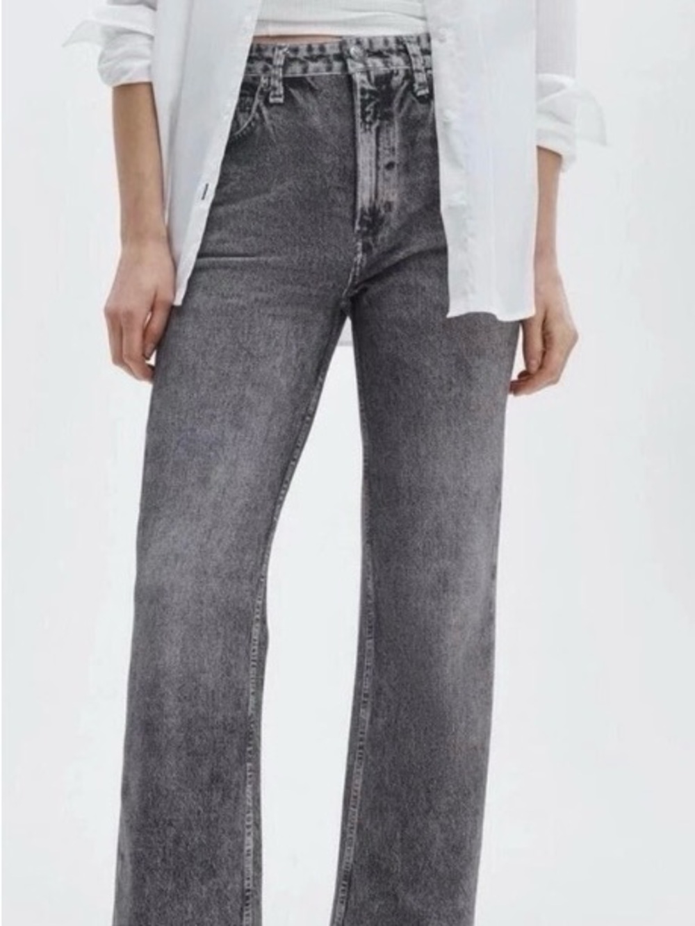 rag & bone Washed Black Straight Leg Jeans - Picture 5 of 8